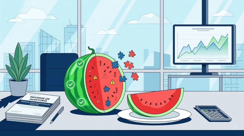 Efecto sandía en auditoría: Por qué un plan en verde puede ocultar riesgos