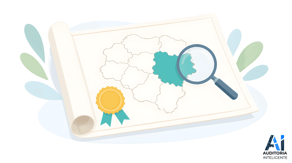 Certificado con sello que cubre solo una región resaltada, el resto sin cubrir.